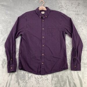 Marine Layer Shirt Men's Size Medium Medium Purple Plaid Button Down Long Sleeve